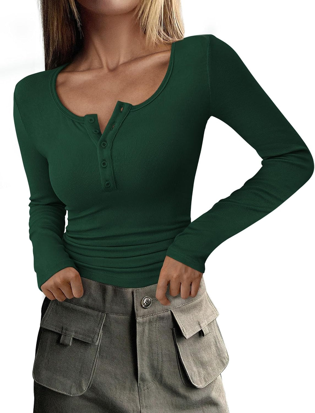 PRETTYGARDEN Women's Fall Long Sleeve Henley T Shirts Jansha Store