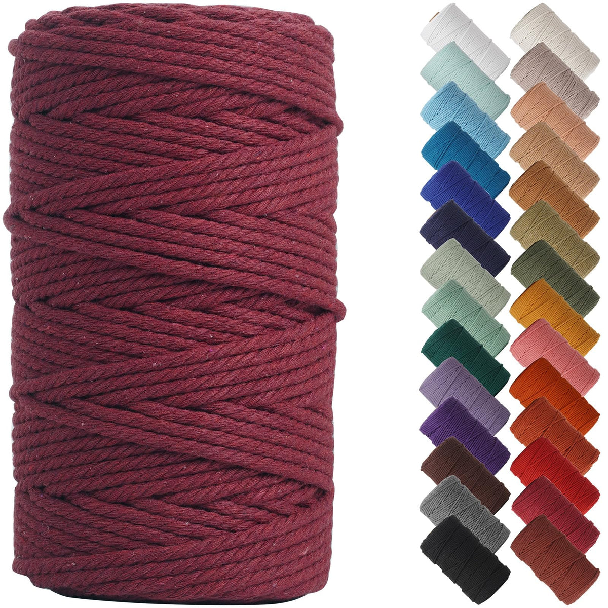 NOANTA Baby Blue Macrame Cord 3mm x 109yards, Cotton Rope Macrame Yarn Jansha Store