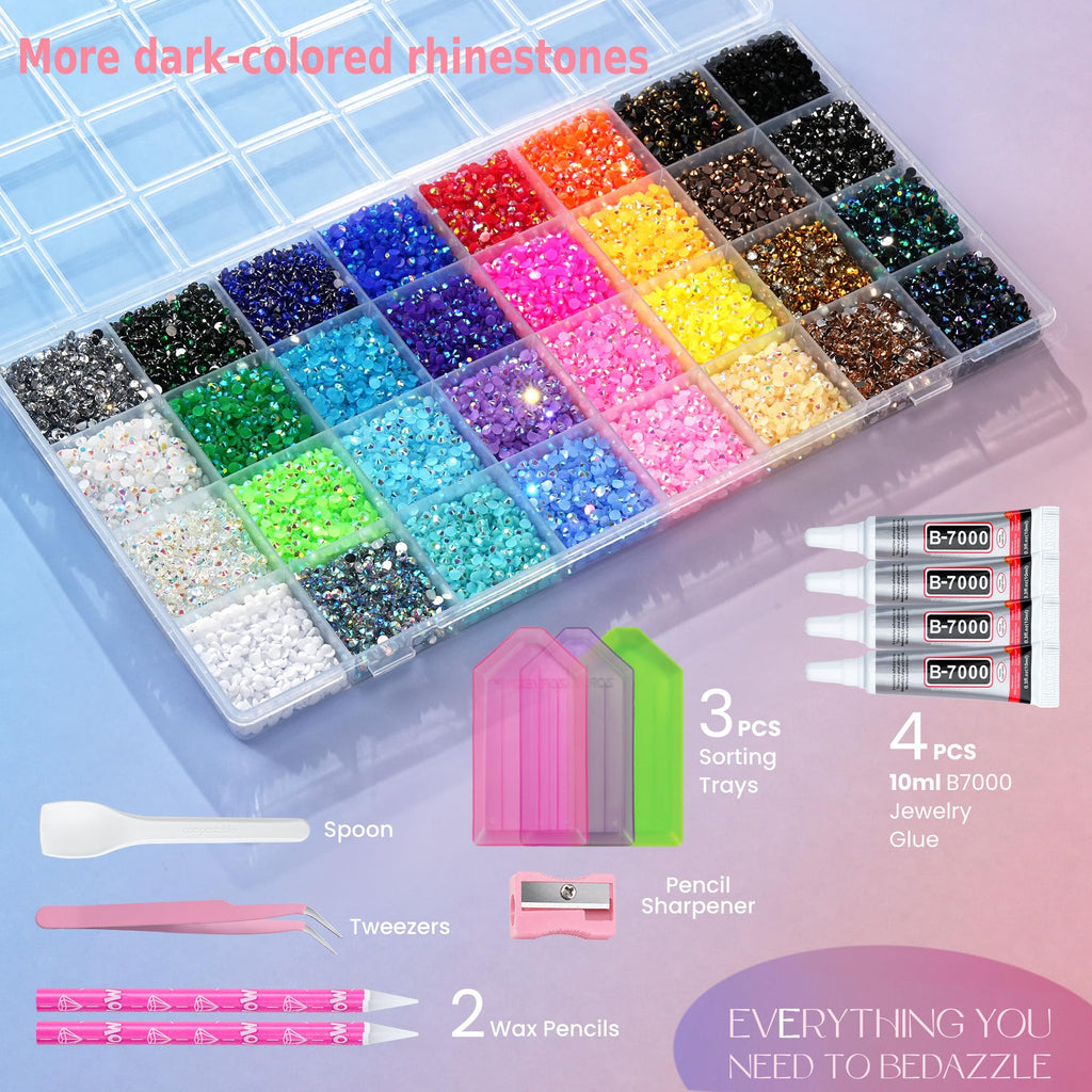 40000 Pcs Resin Jelly Rhinestones for Bedazzling, All-in-One Kit Jansha Store