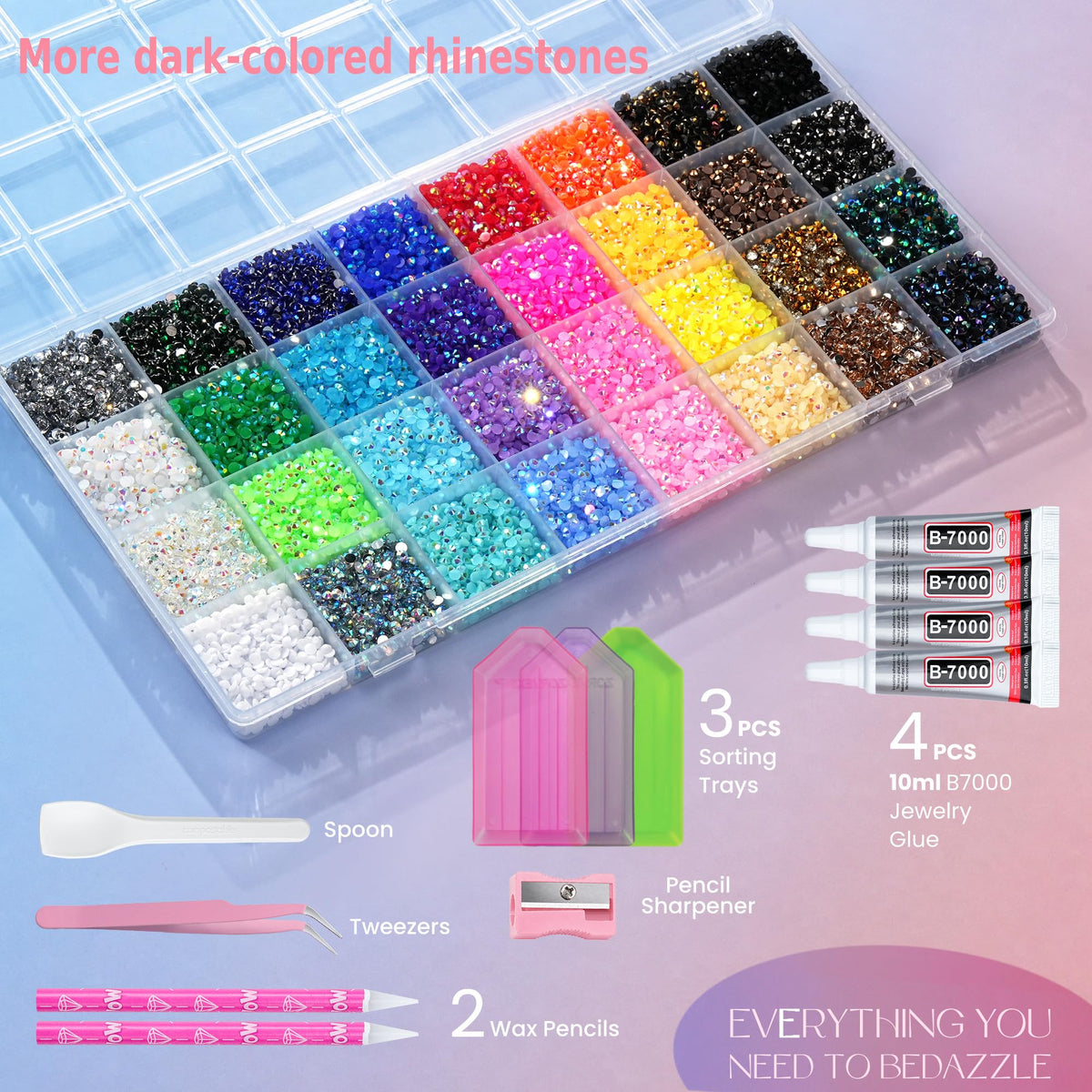40000 Pcs Resin Jelly Rhinestones for Bedazzling, All-in-One Kit Jansha Store