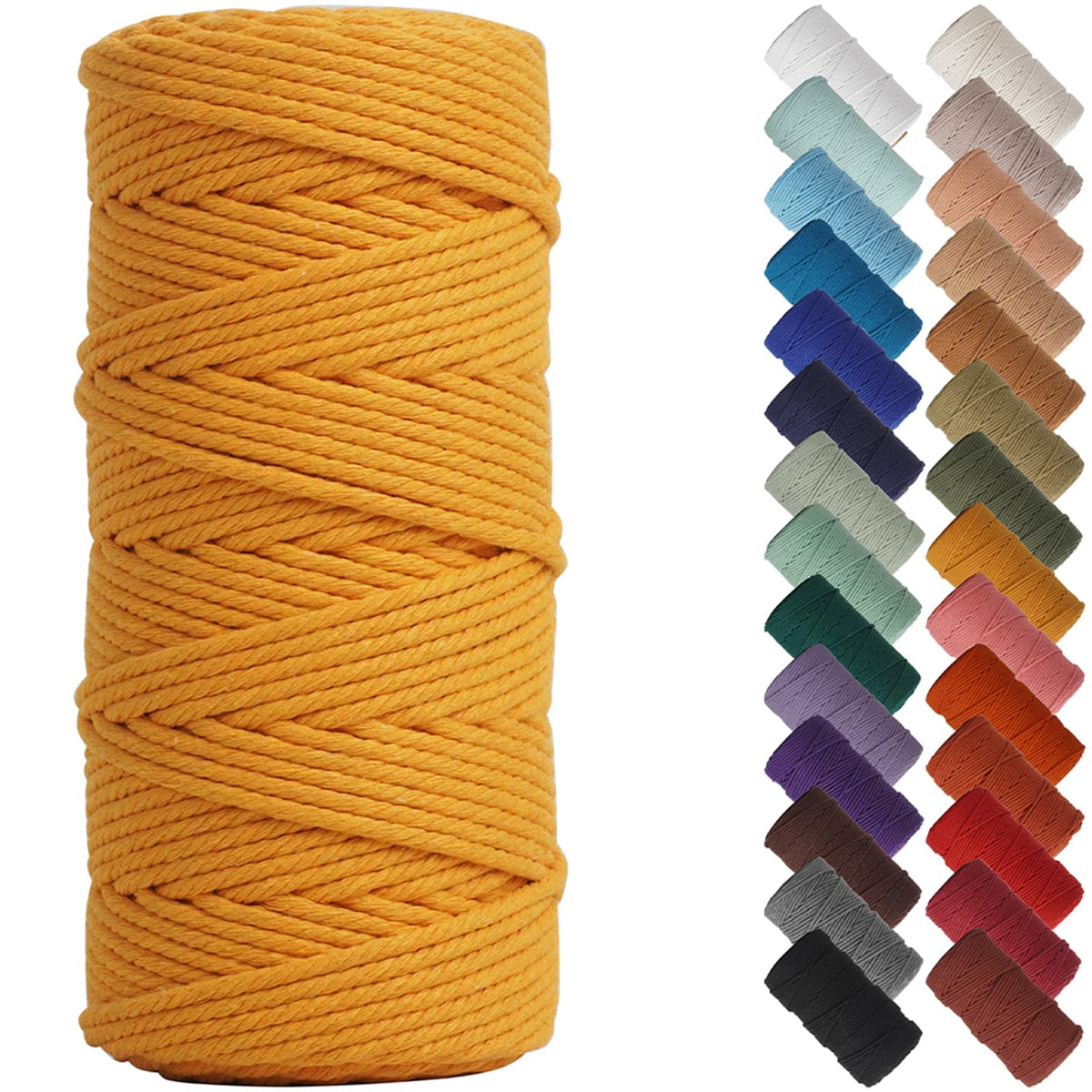 NOANTA Baby Blue Macrame Cord 3mm x 109yards, Cotton Rope Macrame Yarn Jansha Store