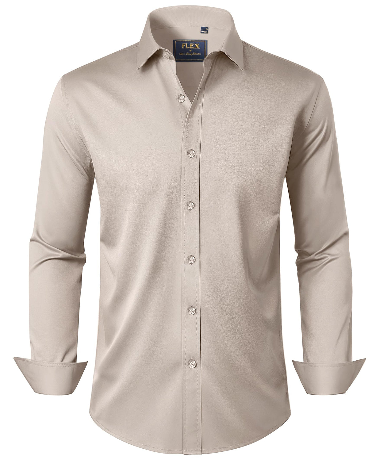 J.VER Men's Dress Shirts Solid Long Sleeve Stretch Wrinkle-Free Formal Shirt Business Casual Button Down Shirts Jansha Store