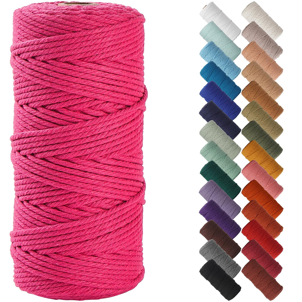 NOANTA Baby Blue Macrame Cord 3mm x 109yards, Cotton Rope Macrame Yarn Jansha Store