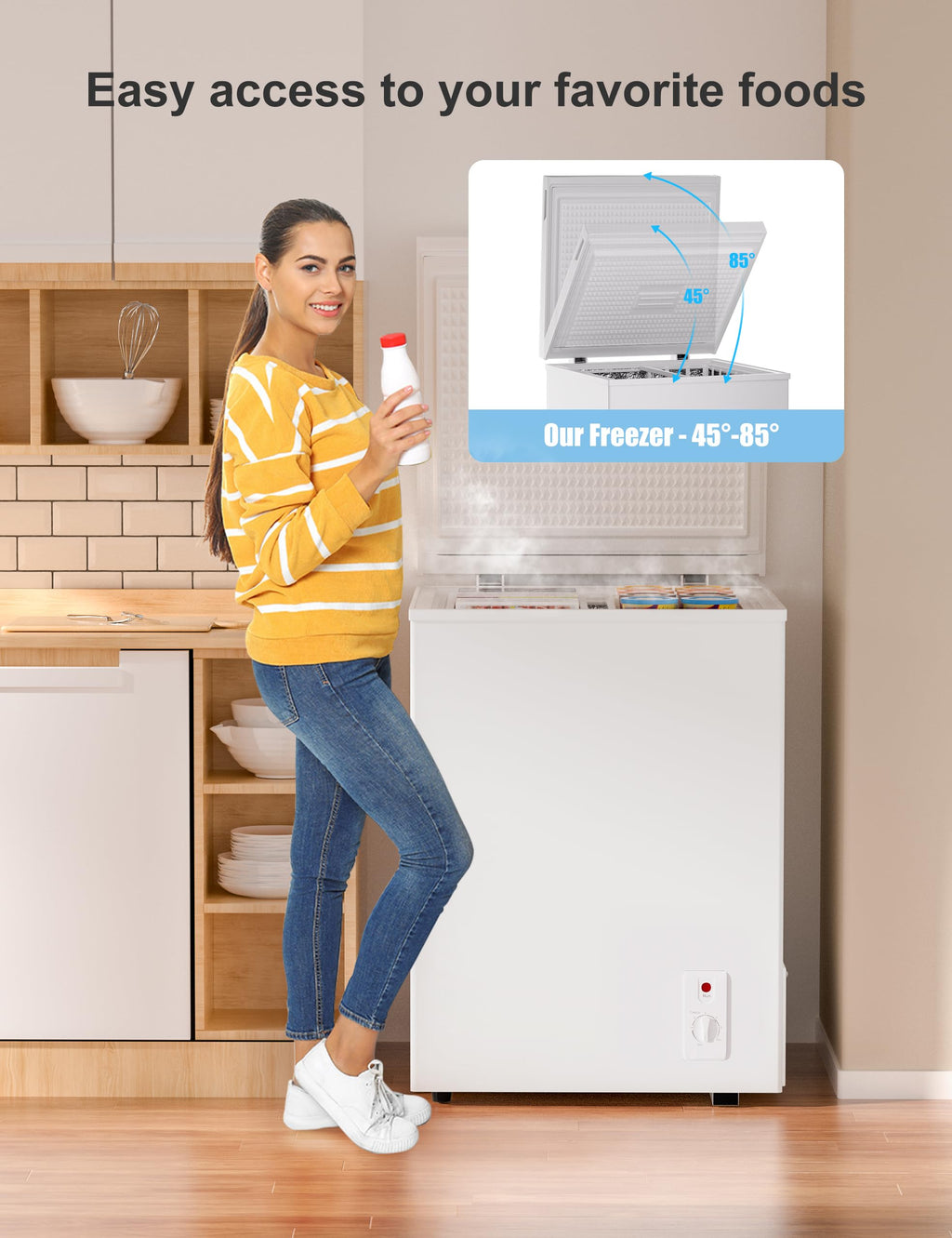 7.0 Cu Ft Chest Freezer - Energy Saving Quiet Top Open Door Mini Freezer Adjustable 6 Thermostat - Compact Small Deep Freezer w/Removable Basket and Defrost Water Drain for Home/Apartment/Garage Jansha Store
