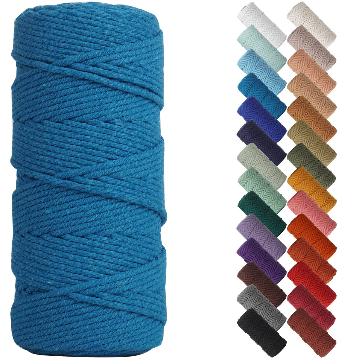 NOANTA Baby Blue Macrame Cord 3mm x 109yards, Cotton Rope Macrame Yarn Jansha Store