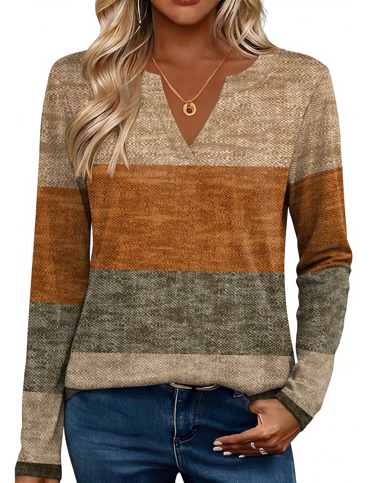 Zeagoo Womens Tops Long Sleeve V Neck Tee Shirts Cute Dressy Casual Jansha Store