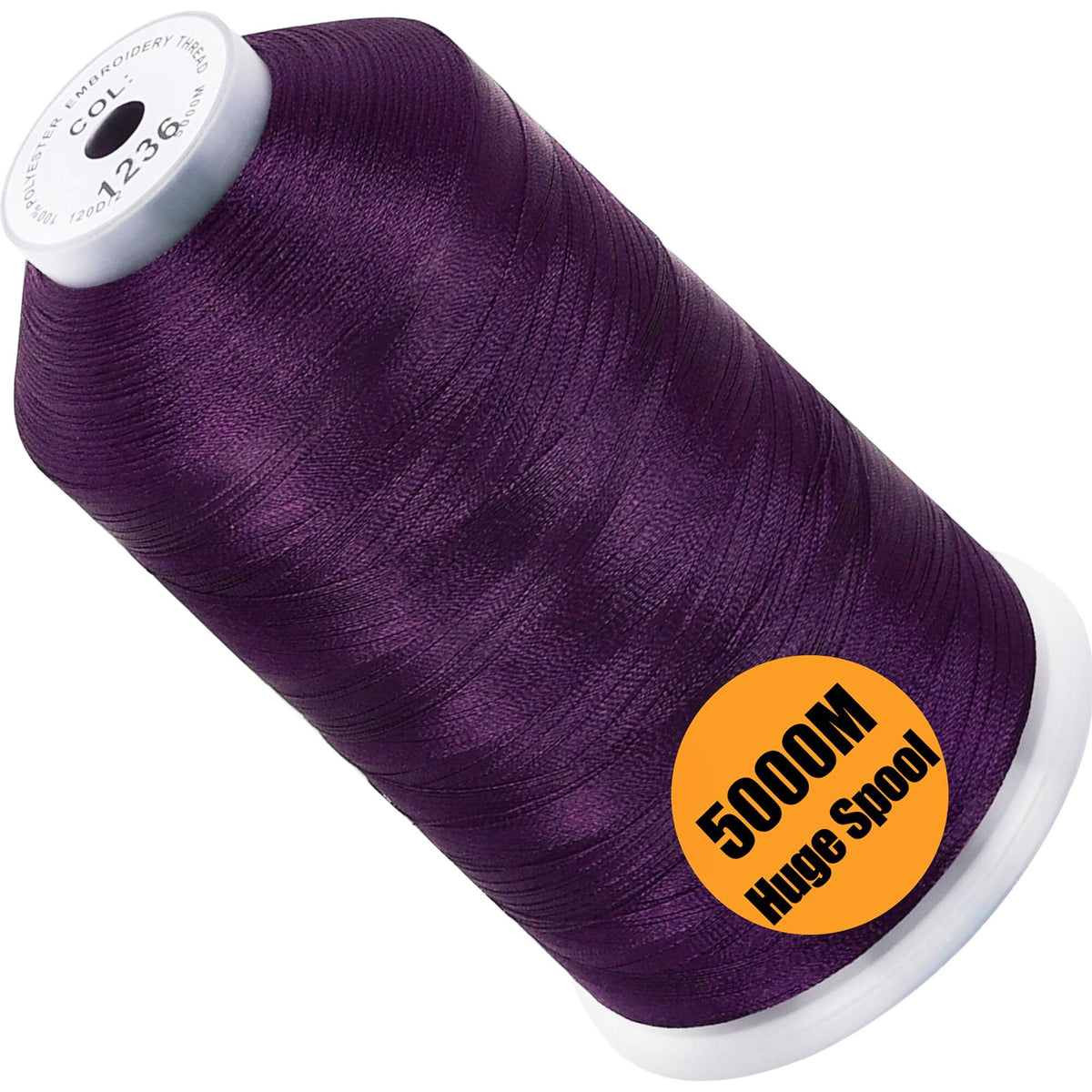 New brothread 5000M Huge Spool Embroidery Machine Thread - White Jansha Store