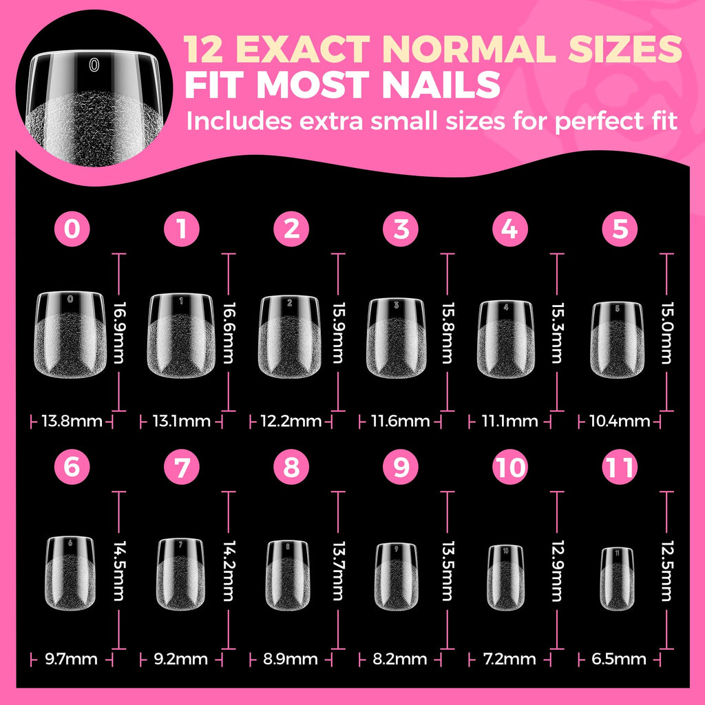 UNA GELLA Short Almond Nail Tips 504PCS Short Fake Nails Soft Press Ons Jansha Store