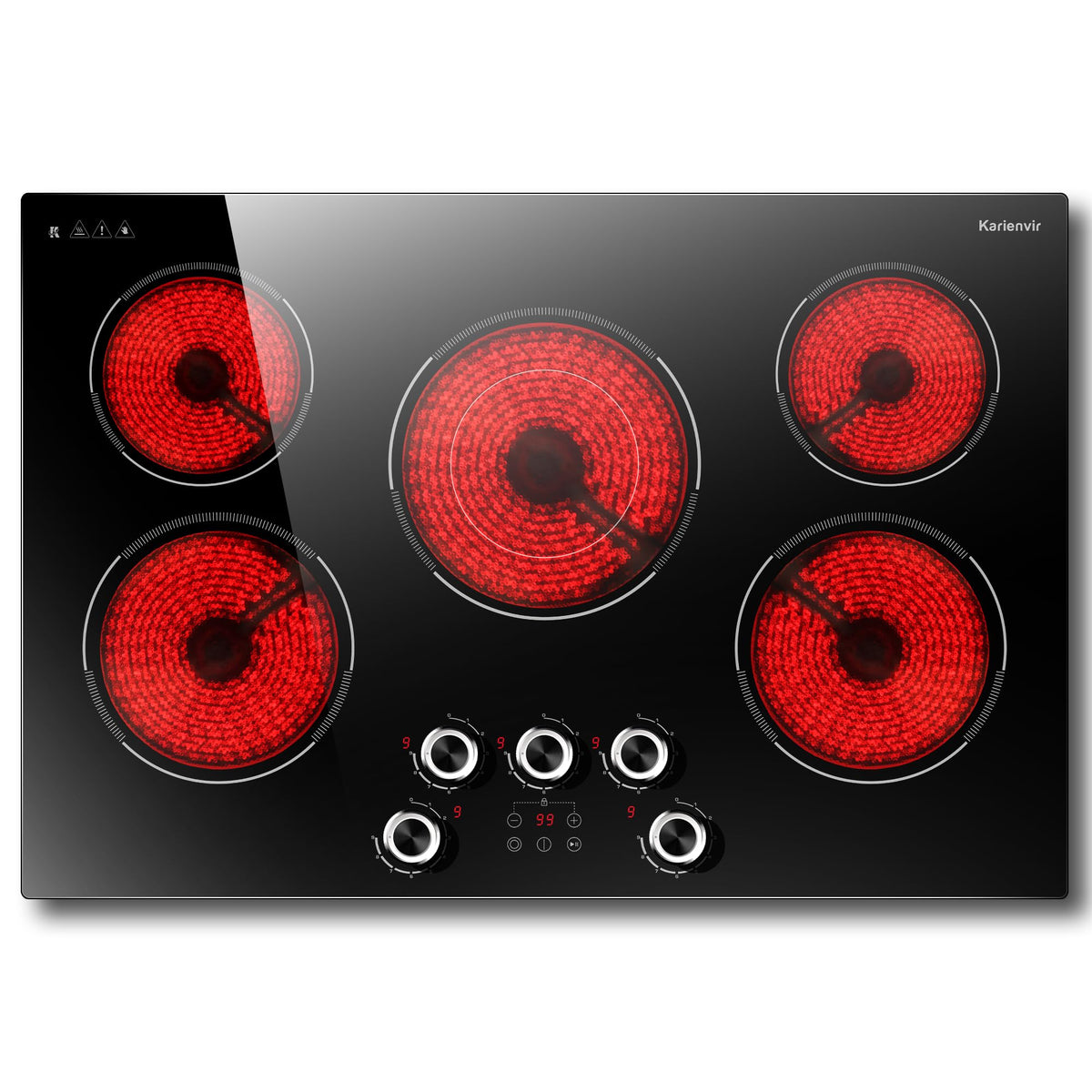 2 Burner Electric Cooktop 110V, 2000W, 24" Countertop & Built-in Jansha Store