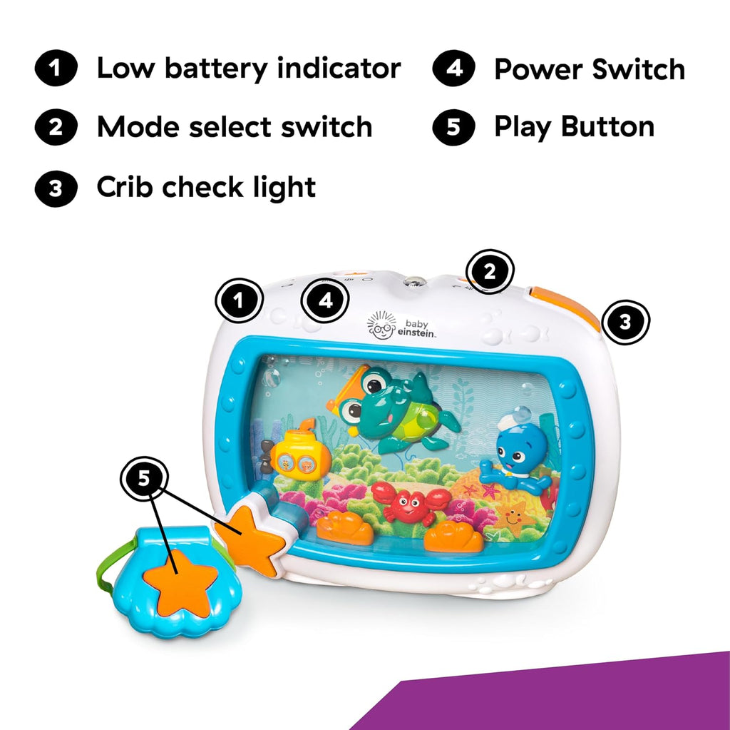 Baby Einstein Sea Dreams Soother Musical Crib Toy and Sound Machine, Newborn and up Jansha Store