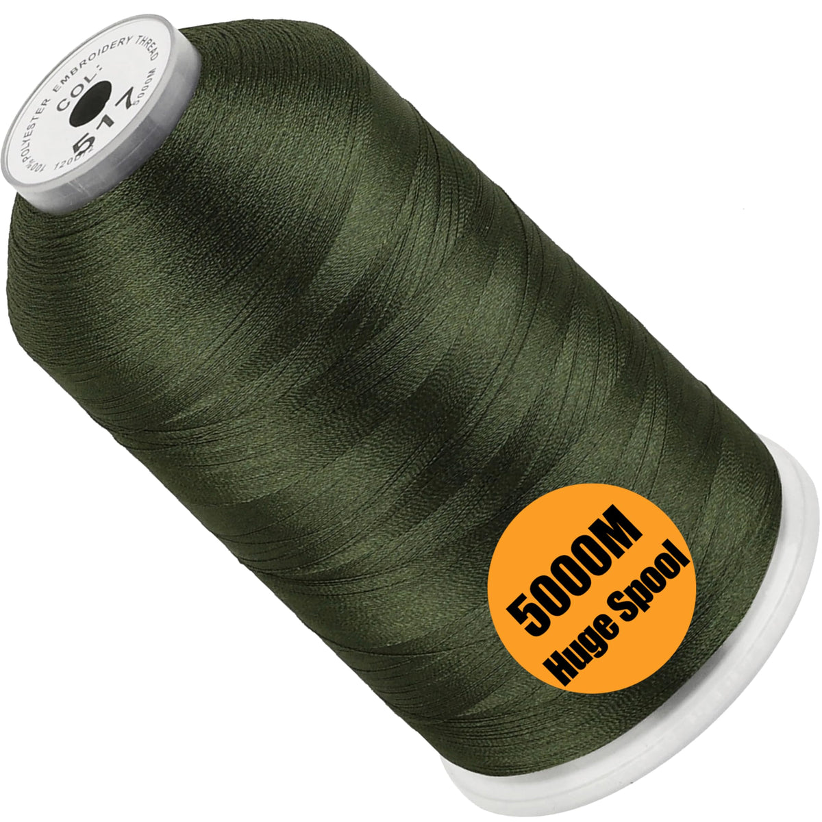 New brothread 5000M Huge Spool Embroidery Machine Thread - White Jansha Store