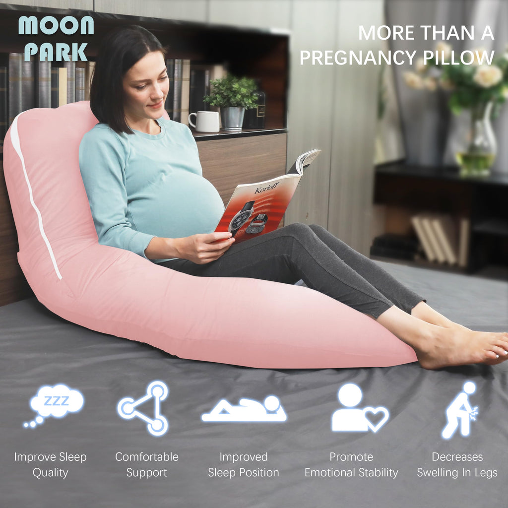 MOON PARK Pregnancy Pillows for Sleeping - U Shaped Full Body Maternity Pillow with Removable Cover - Support for Back, Legs, Belly, HIPS - 65 Inch - Purple Jansha Store
