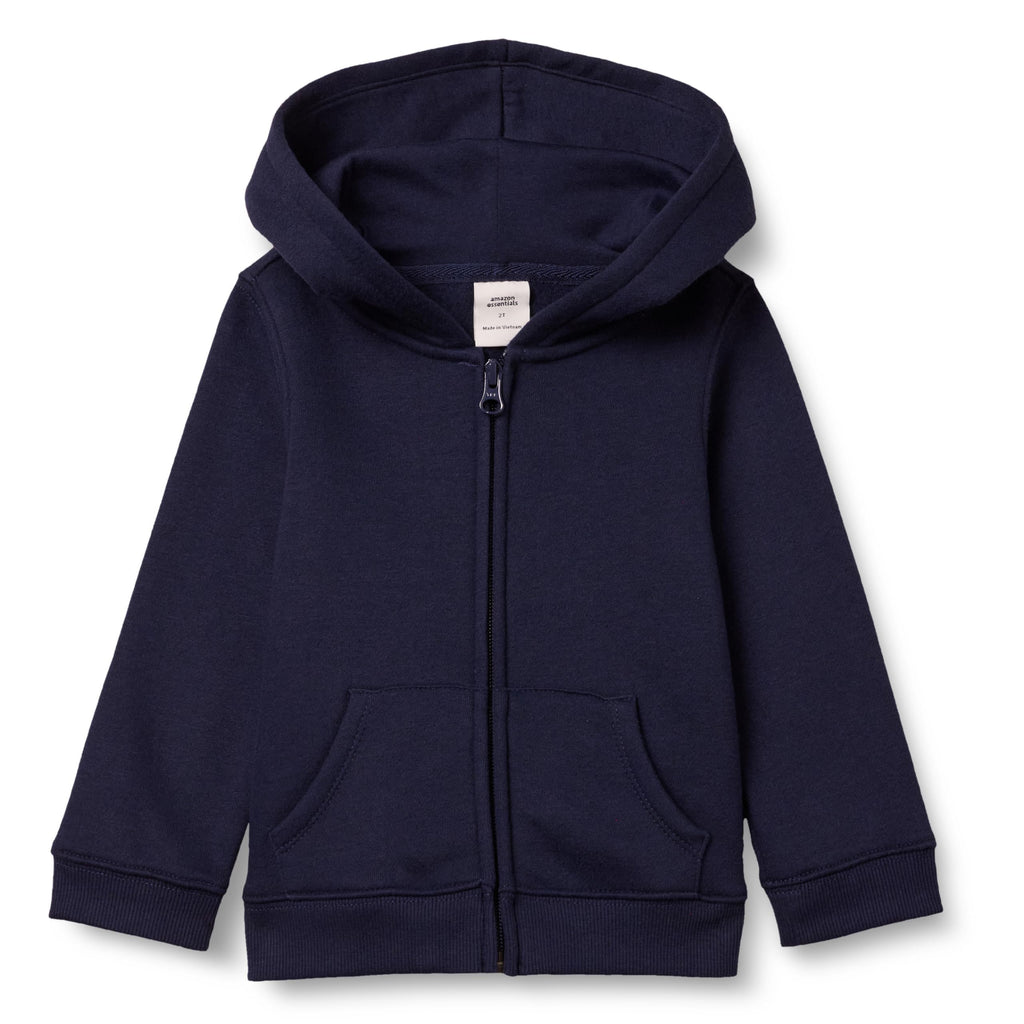 Amazon Essentials Girls and Toddlers' Fleece Zip-Up Hooded Sweatshirt with Lined Hood and Rib Knit Detail Jansha Store