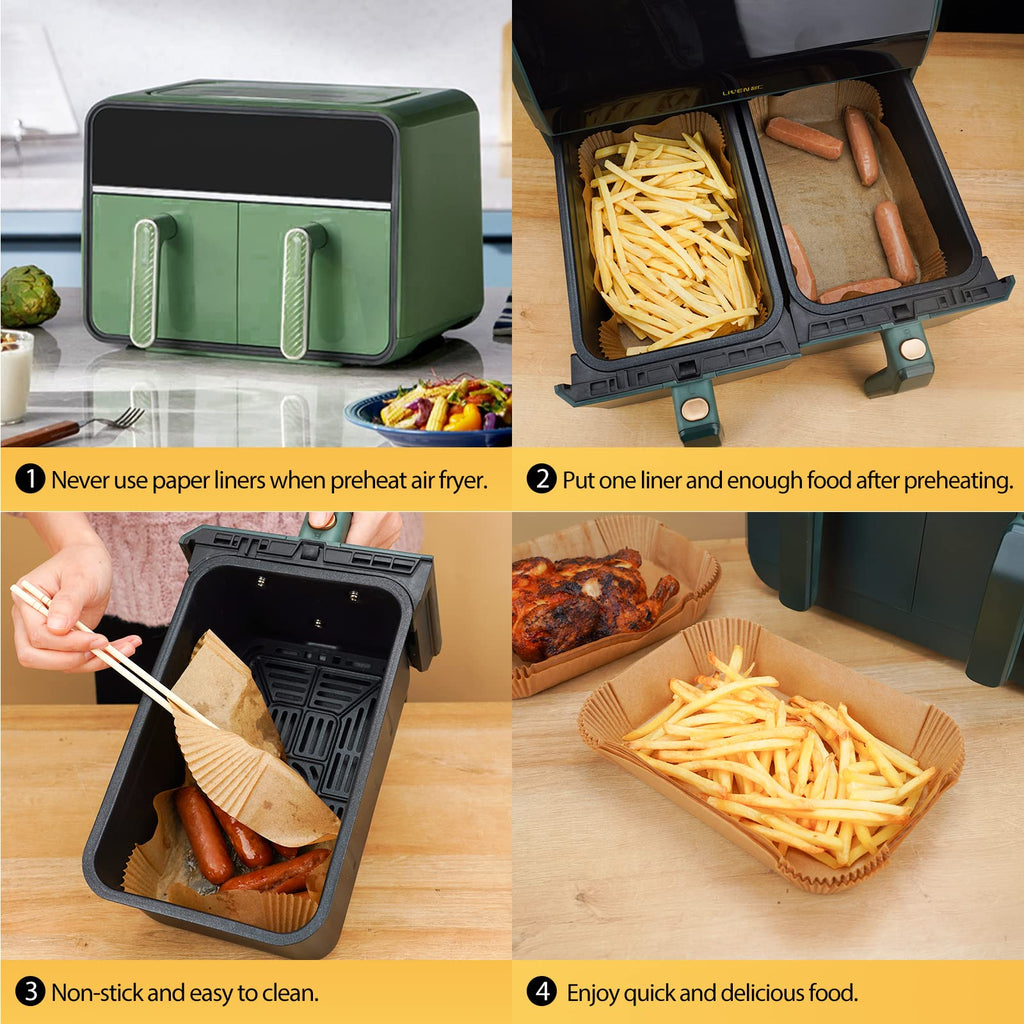 Air Fryer Liners Disposable, 100Pcs Parchment Paper 6.5" Square for 3-5QT Jansha Store