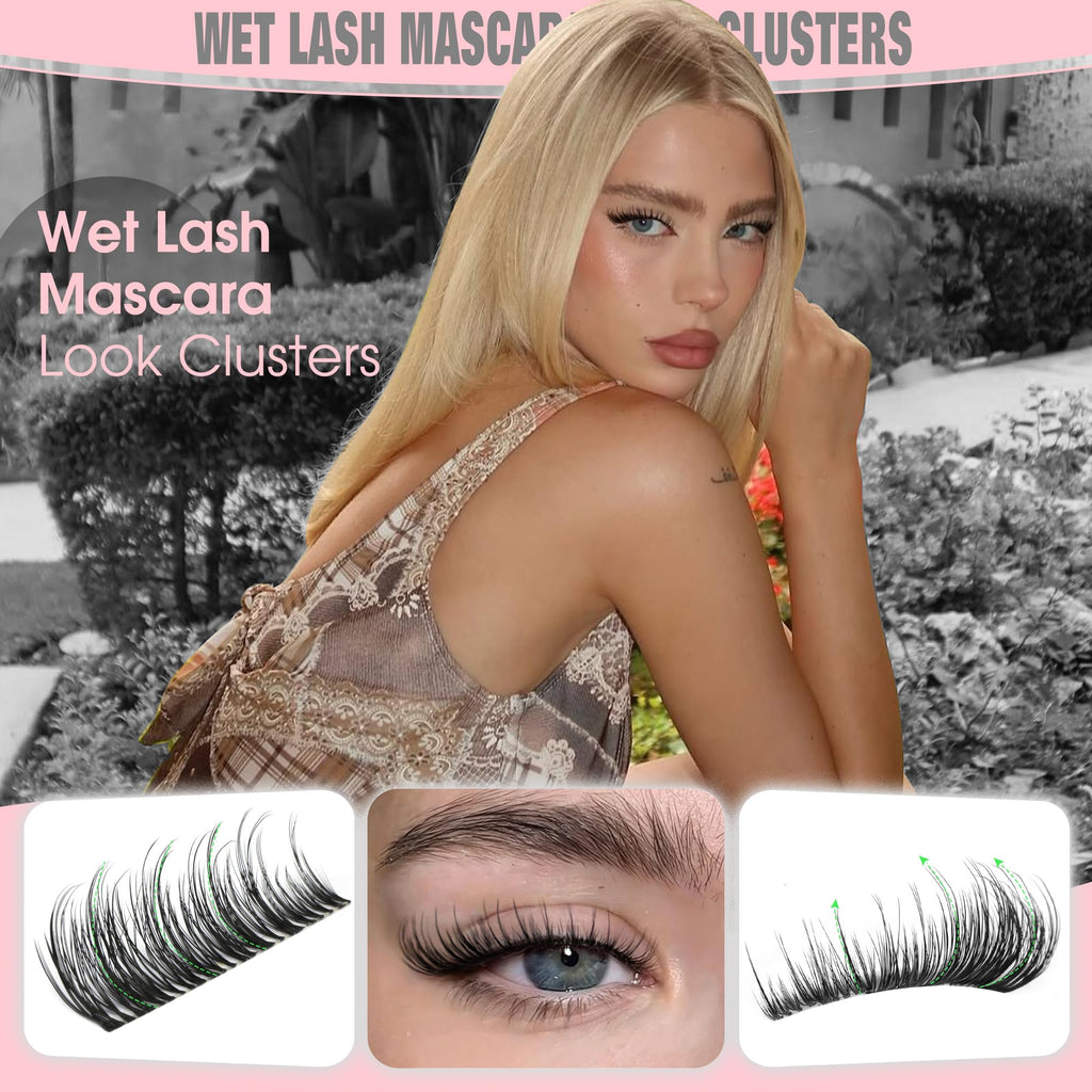 Brown Lash Clusters Natural For Soft Glam 300Pcs Wispy Lashes Cluster Eyelash Cluster Extensions C Curve Individual Lashes DIY Lash Extension Waterproof & Long - Lasting (10-16mm) Jansha Store