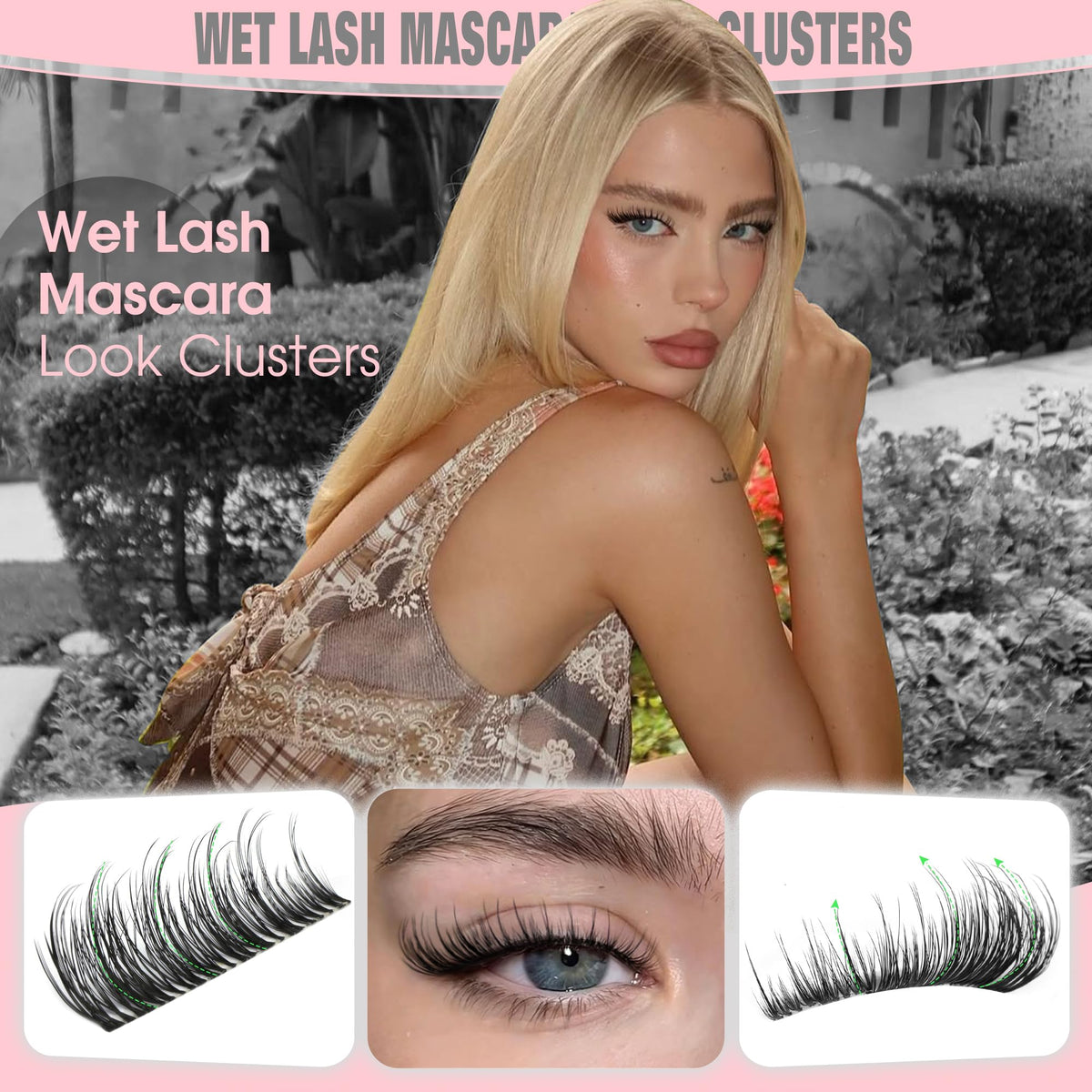 Brown Lash Clusters Natural For Soft Glam 300Pcs Wispy Lashes Cluster Eyelash Cluster Extensions C Curve Individual Lashes DIY Lash Extension Waterproof & Long - Lasting (10-16mm) Jansha Store