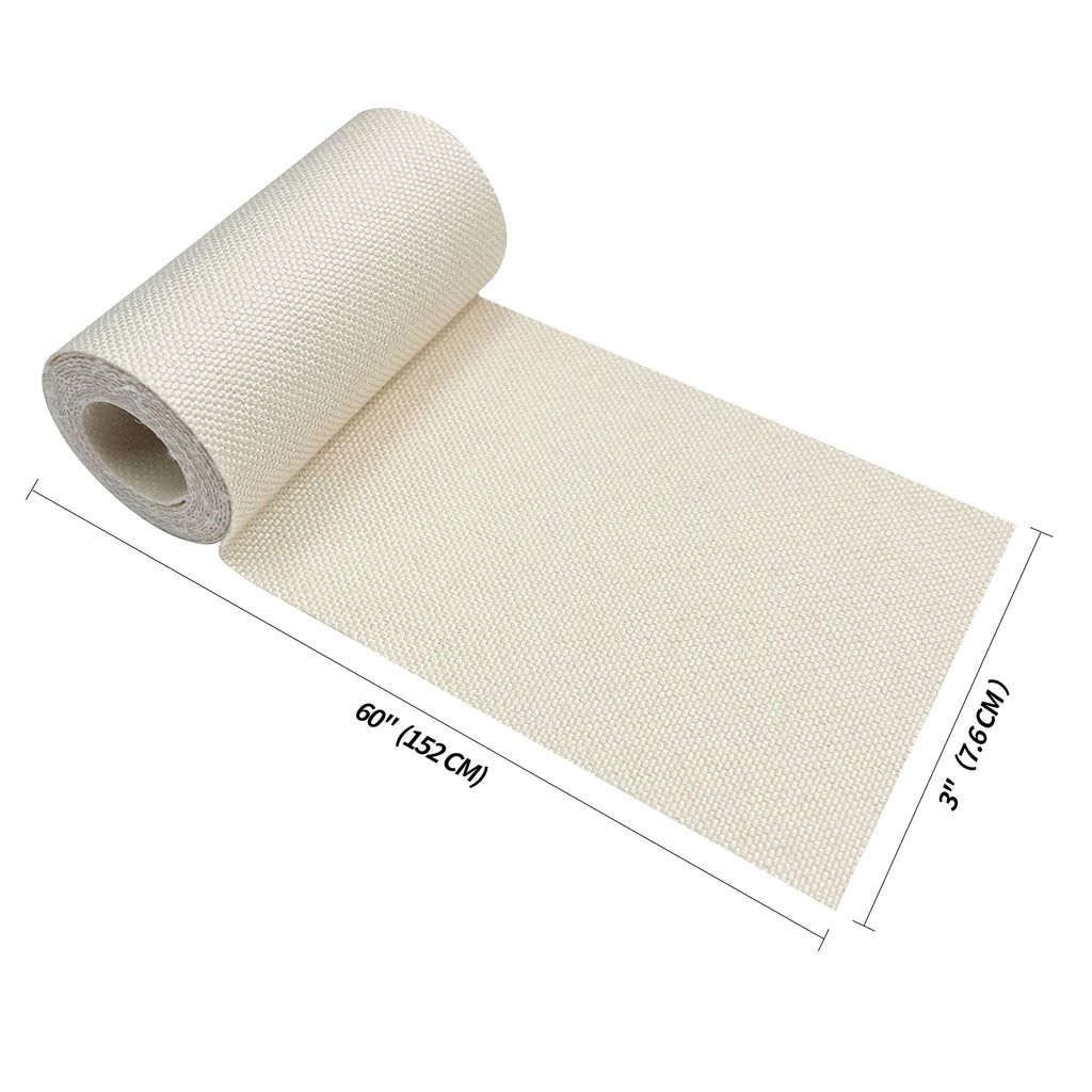 KING MOUNTAIN 100% Cotton Fabric Iron-on Repair Patch, Inside&Outside Clothes Repair Patch, 3"x60" with Backing Glue Repair Decorative Patch kit (Off-White) Jansha Store