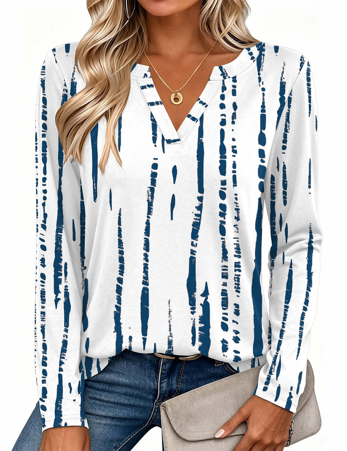 Zeagoo Womens Tops Long Sleeve V Neck Tee Shirts Cute Dressy Casual Jansha Store