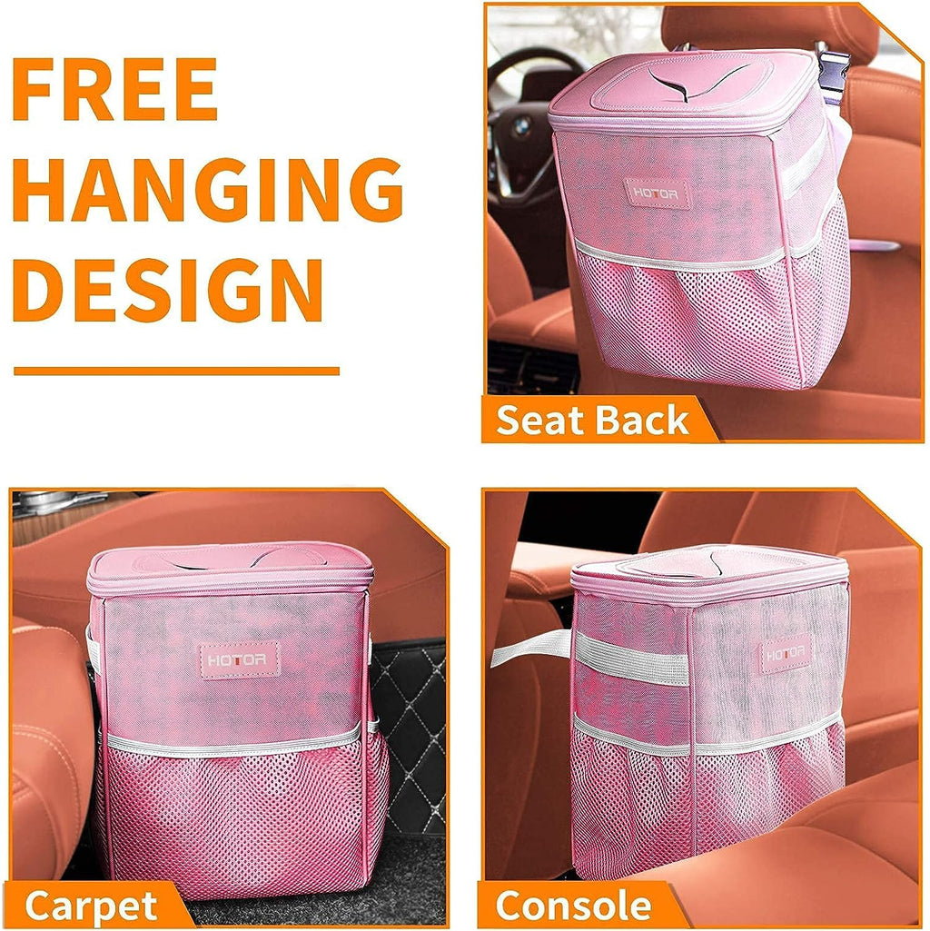 HOTOR Car Trash Can, Leakproof Car Organizer, 2-Gallon, Black Jansha Store