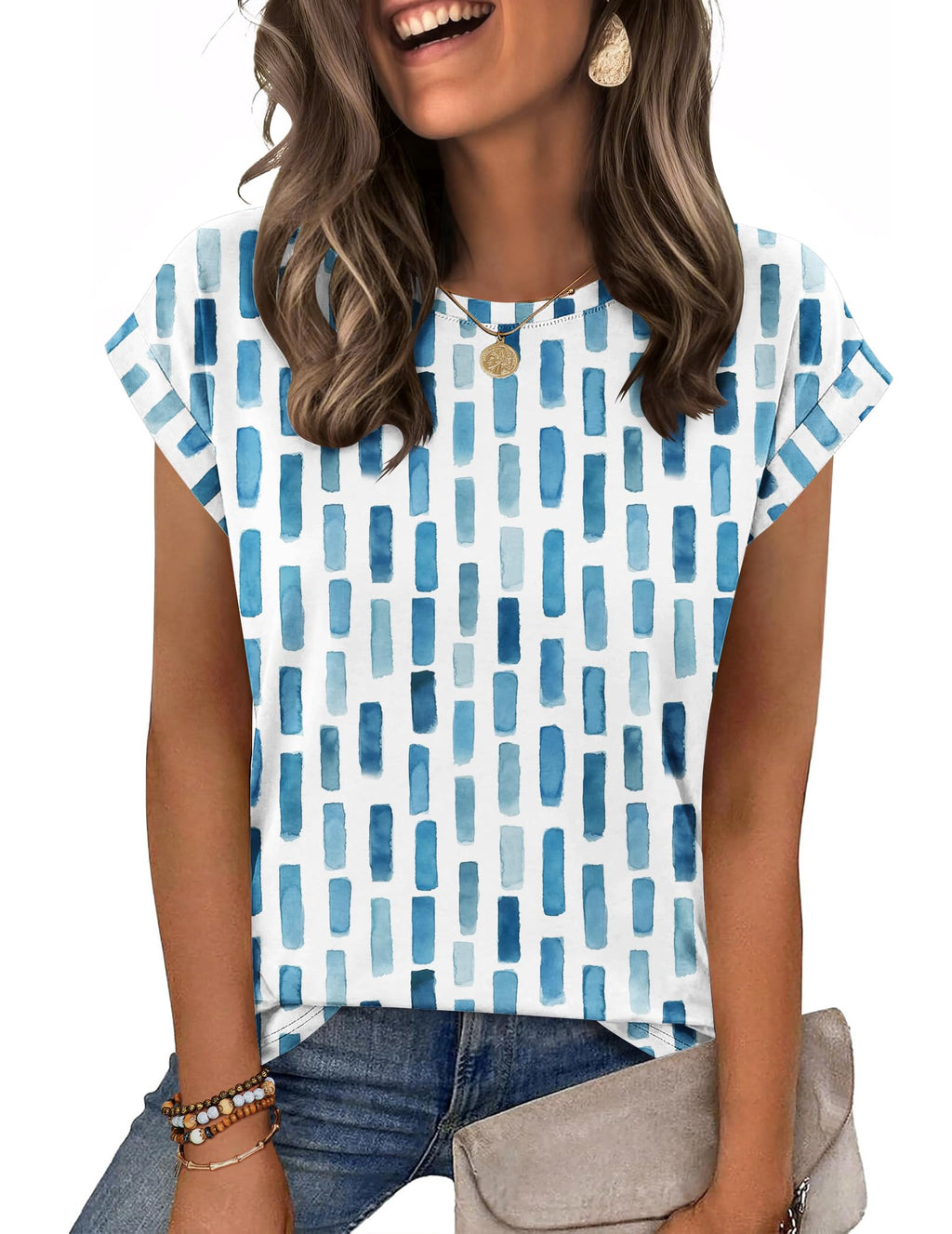 Zeagoo Womens Tops Summer Casual Cap Sleeve Tshirts Shirts Business Blouses Jansha Store
