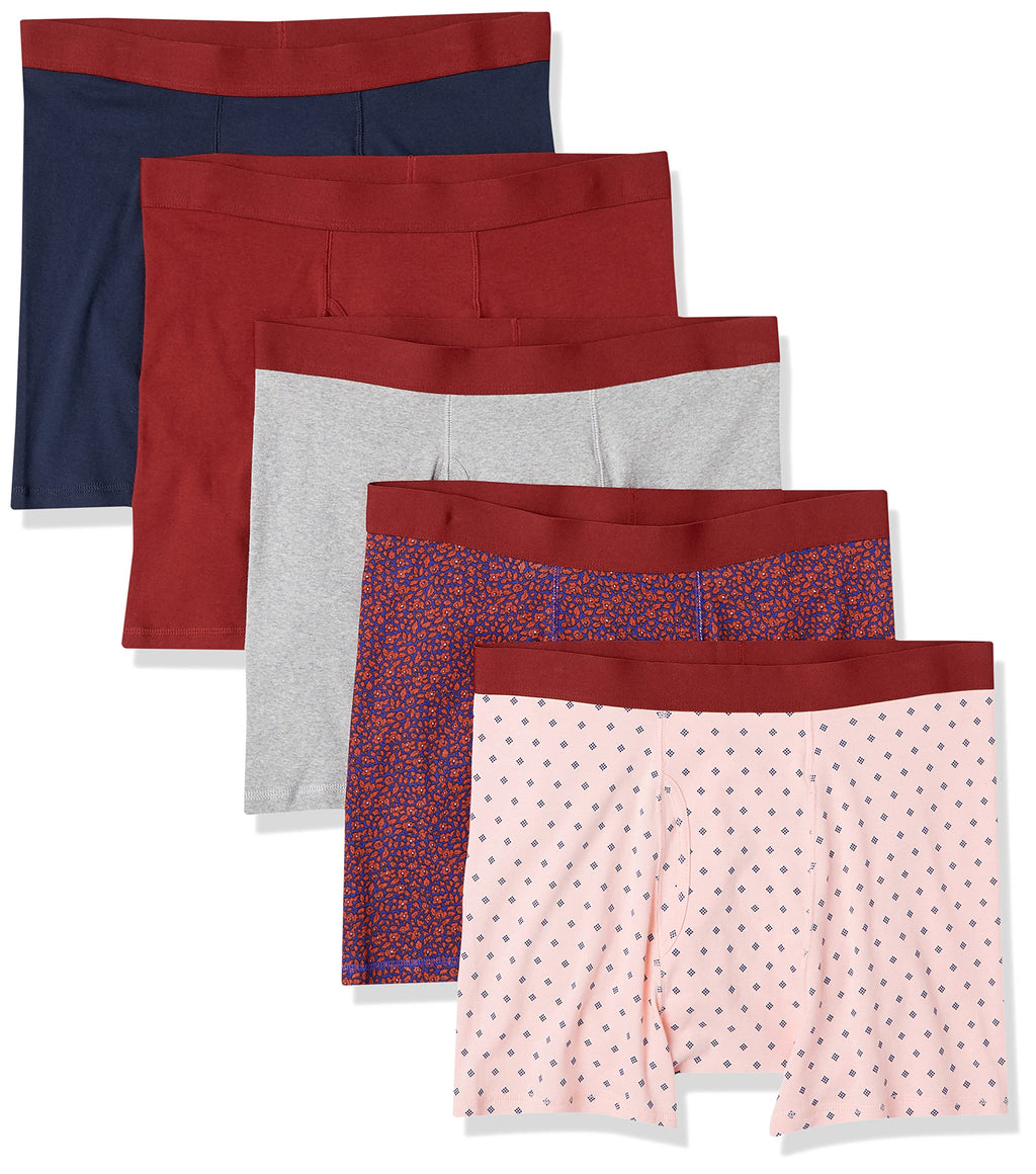 Amazon Essentials Men's Breathable Cotton Boxer Briefs, Tag-Free, Pack of 5 Jansha Store