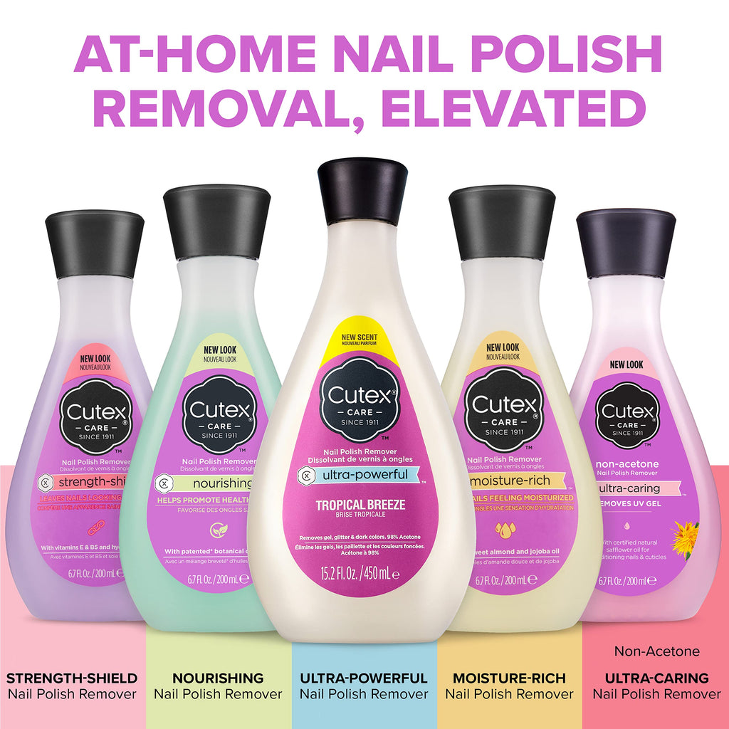 Cutex Nail Polish Remover, Strength Shield, Leaves Nails Looking Healthy, Contains Vitamins E, B5 & Hydrolyzed Silk, 6.76 Fl Oz Jansha Store