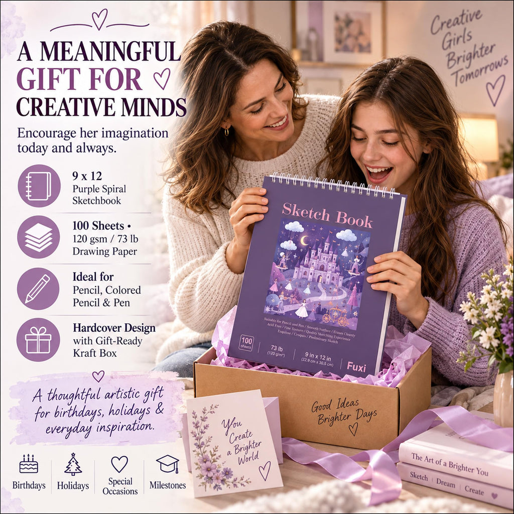 Fuxi Coloring Book & Sketchbook Set, 2-Pack, 9 x 12 in Jansha Store