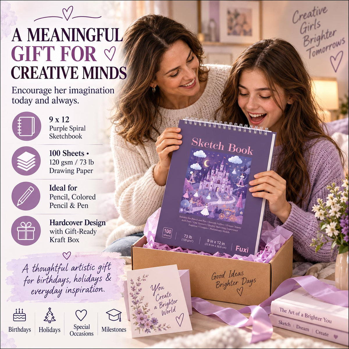 Fuxi Coloring Book & Sketchbook Set, 2-Pack, 9 x 12 in Jansha Store