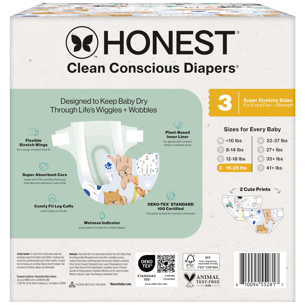 The Honest Company Diapers, All the Alpacas + Turtle Time, Size 1, 78 Count Jansha Store
