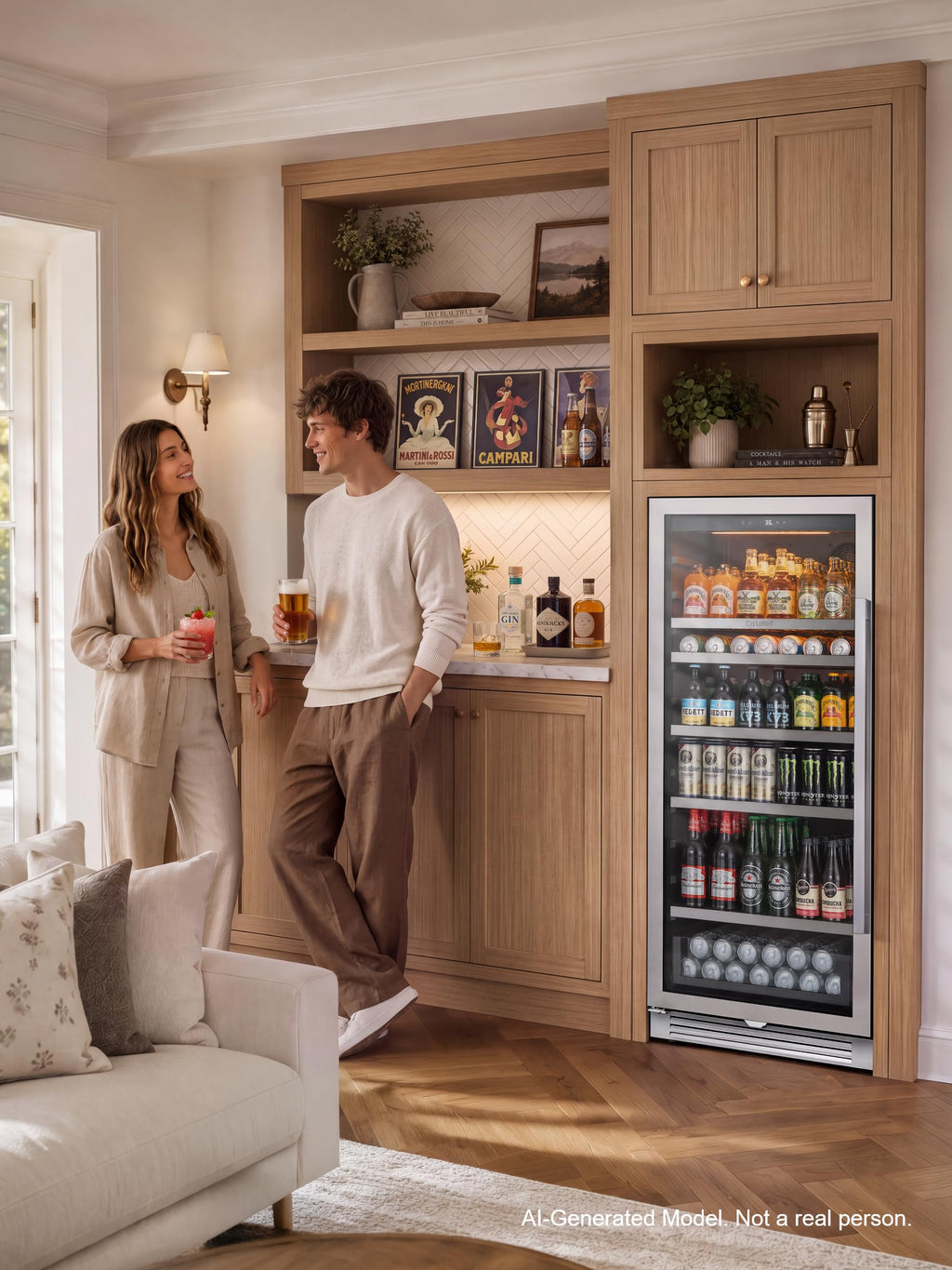 Ca'Lefort 24'' Beverage Refrigerator, 180 Can Beverage Fridge Under Counter Jansha Store