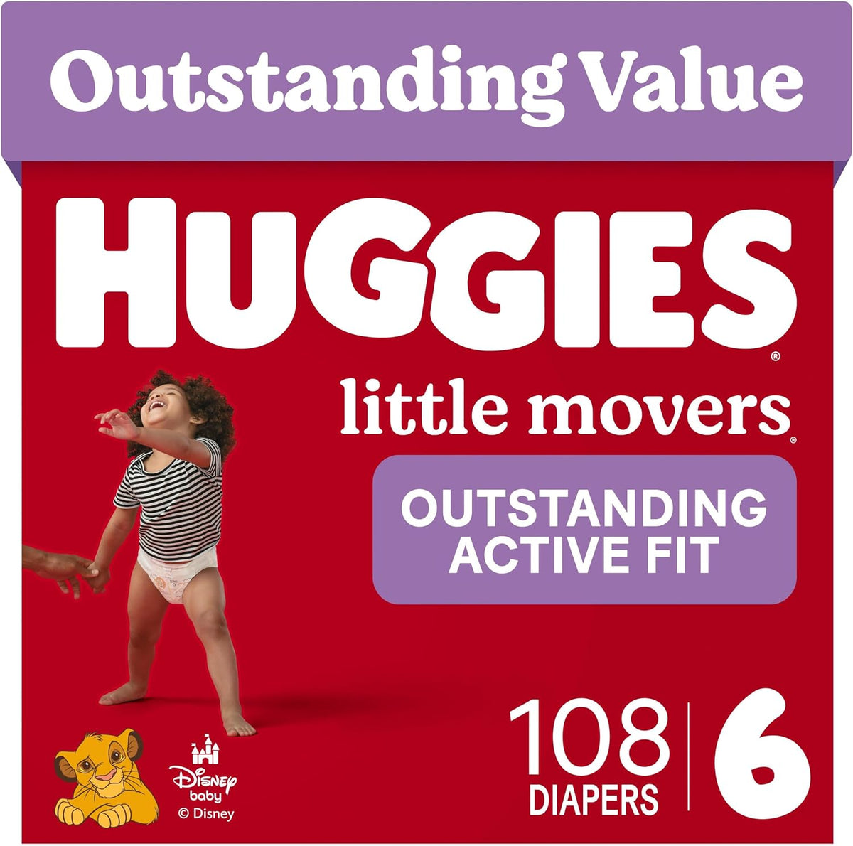 Huggies Little Movers Diapers Size 6, 108 Count (2 Packs of 54) Jansha Store