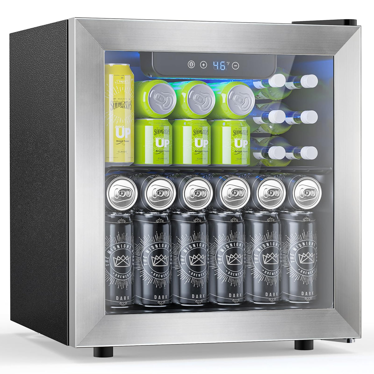 Electactic Mini Fridge 130 Can Beverage Refrigerator Cooler, 3.2 Cu.Ft Drink Fridge for Soda Wine Beer, Adjustable Temperature Control for Home Office, Black Jansha Store