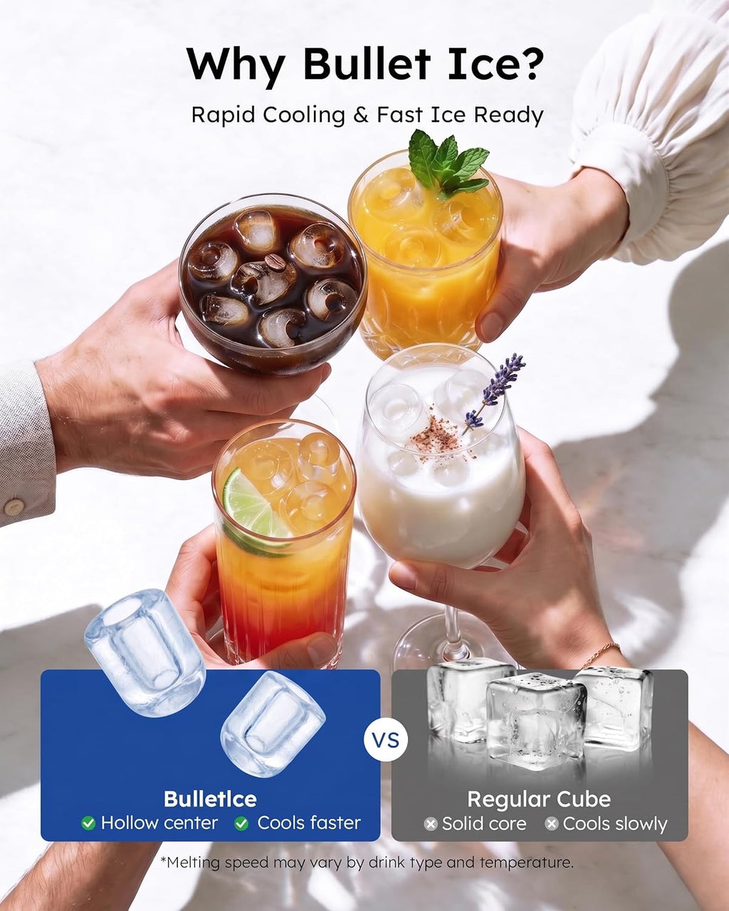 Ice Maker Countertop, 26.5 lbs/Day, 8 Bullet Fast Ice in 6 Mins Jansha Store