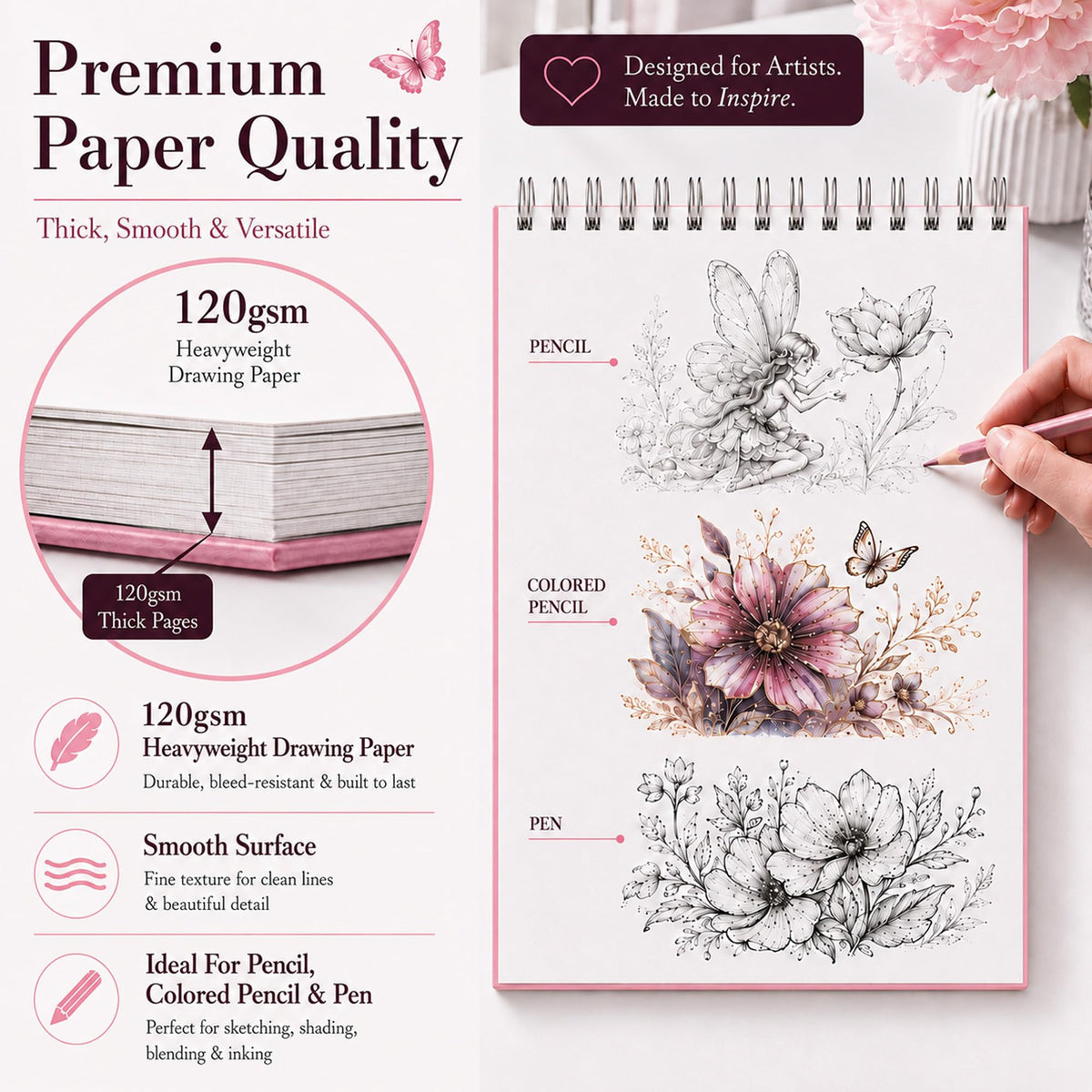 Fuxi Coloring Book & Sketchbook Set, 2-Pack, 9 x 12 in Jansha Store