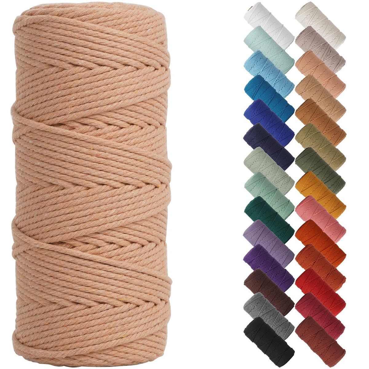 NOANTA Baby Blue Macrame Cord 3mm x 109yards, Cotton Rope Macrame Yarn Jansha Store