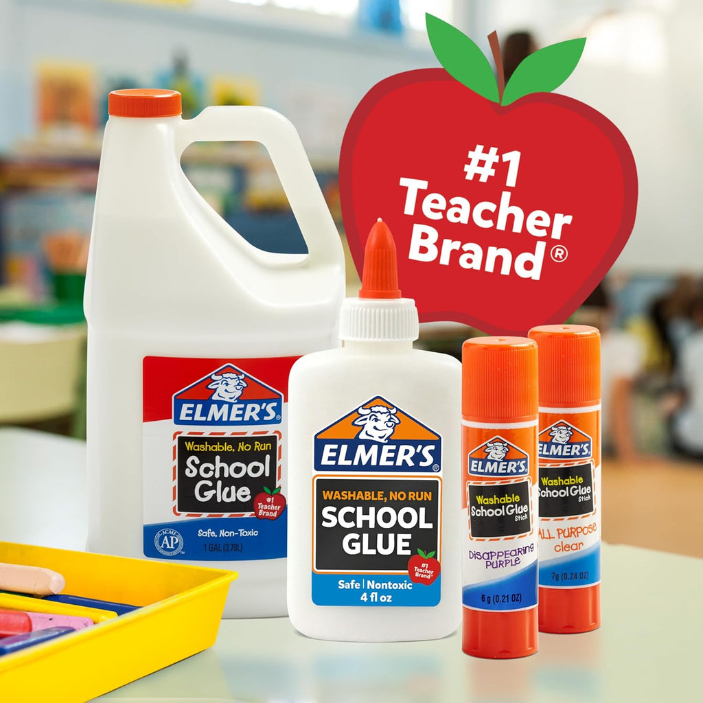 Elmer's Disappearing Purple School Glue Sticks, Washable, 6 Grams, 12 Count - Arts & Crafts, Poster, Projects, Back to School, #1 Teacher Brand Jansha Store