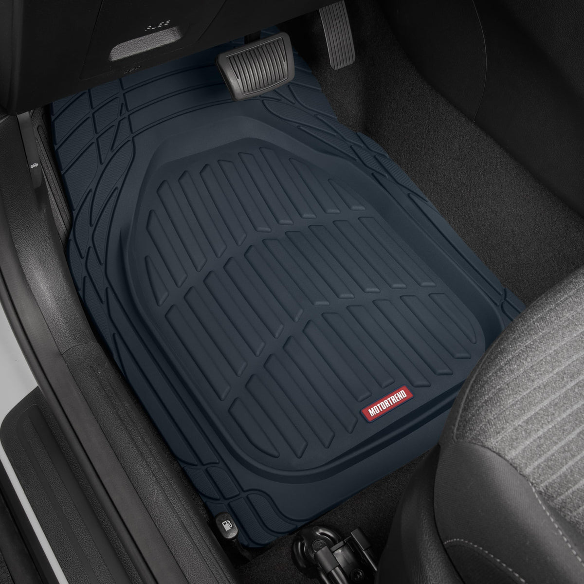 Motor Trend FlexTough Floor Mats for Cars, Black Deep Dish All-Weather Car Mats, Waterproof Trim-to Fit Automotive Floor Mats for Cars Trucks SUV, Universal Floor Liner Car Accessories Jansha Store