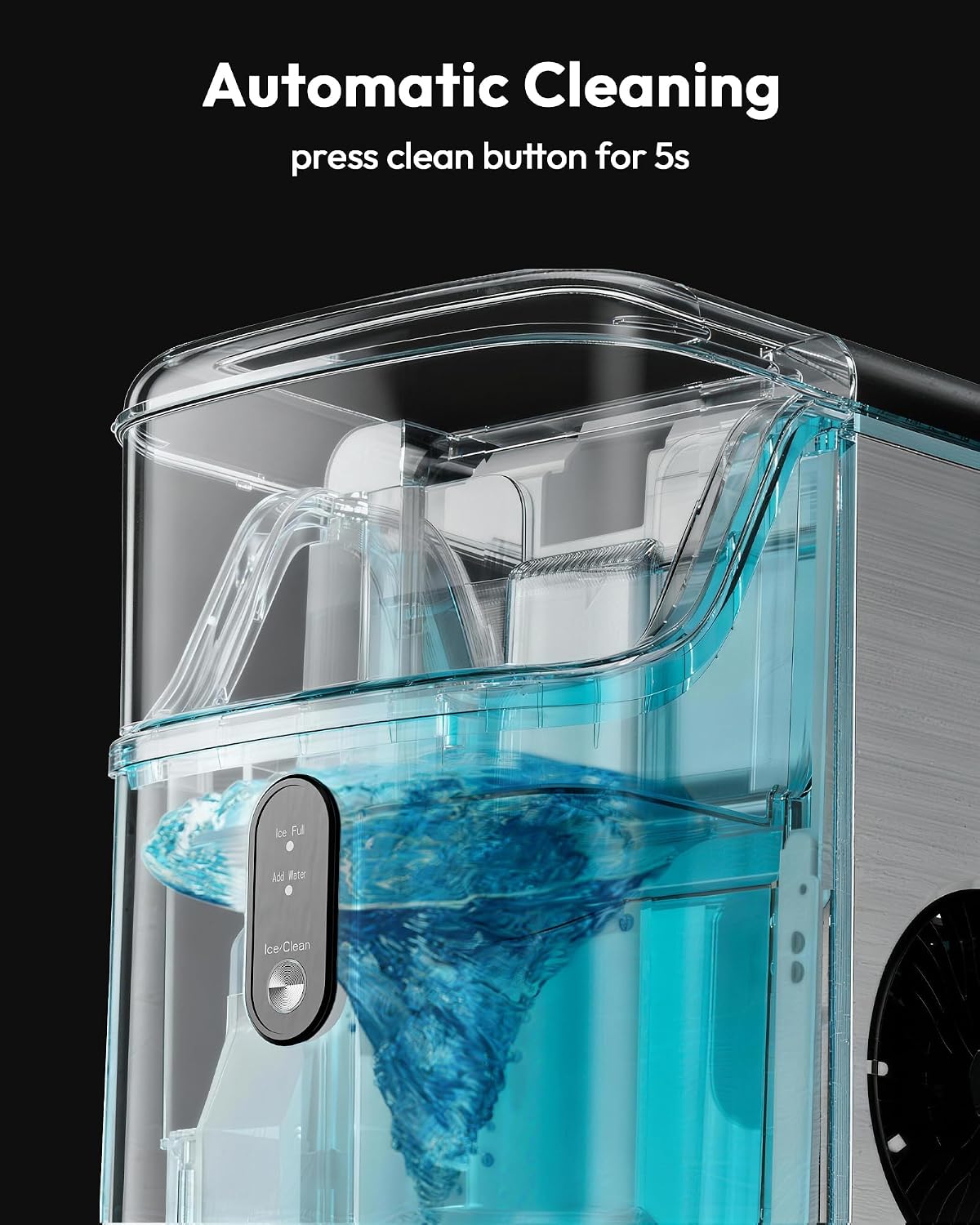 EUHOMY Nugget Ice Maker Countertop, Ready in 7 Mins, 34Lbs/24H Pebble Ice Maker Machine, Self-Cleaning Countertop Sonic Ice Makers with Ice Scoop&Basket, Pellet Ice Maker for Home, Stainless Steel Jansha Store