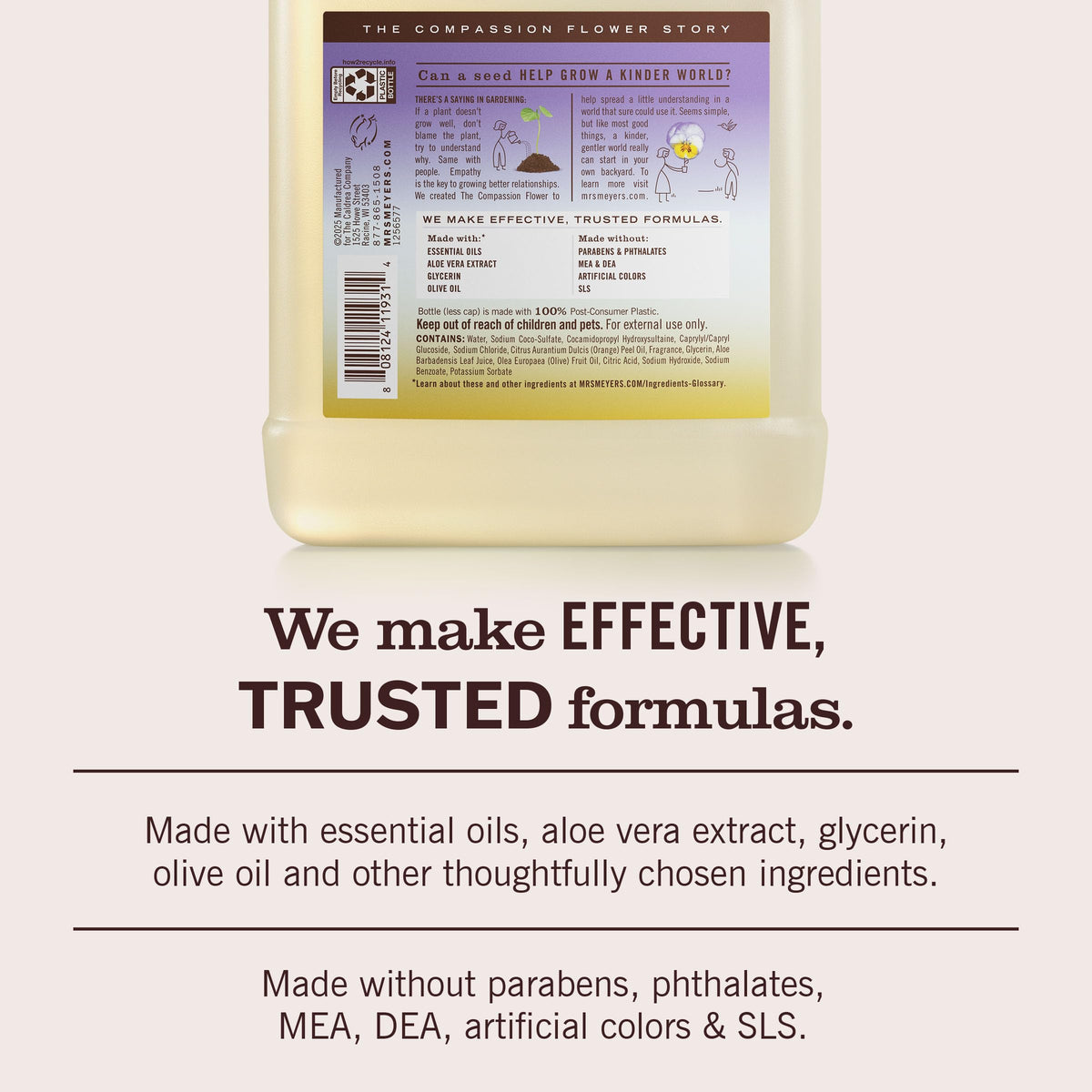 MRS. MEYER'S CLEAN DAY Hand Soap Refill, Lemon Verbena Scent, 33 Fl Oz Bottle Jansha Store