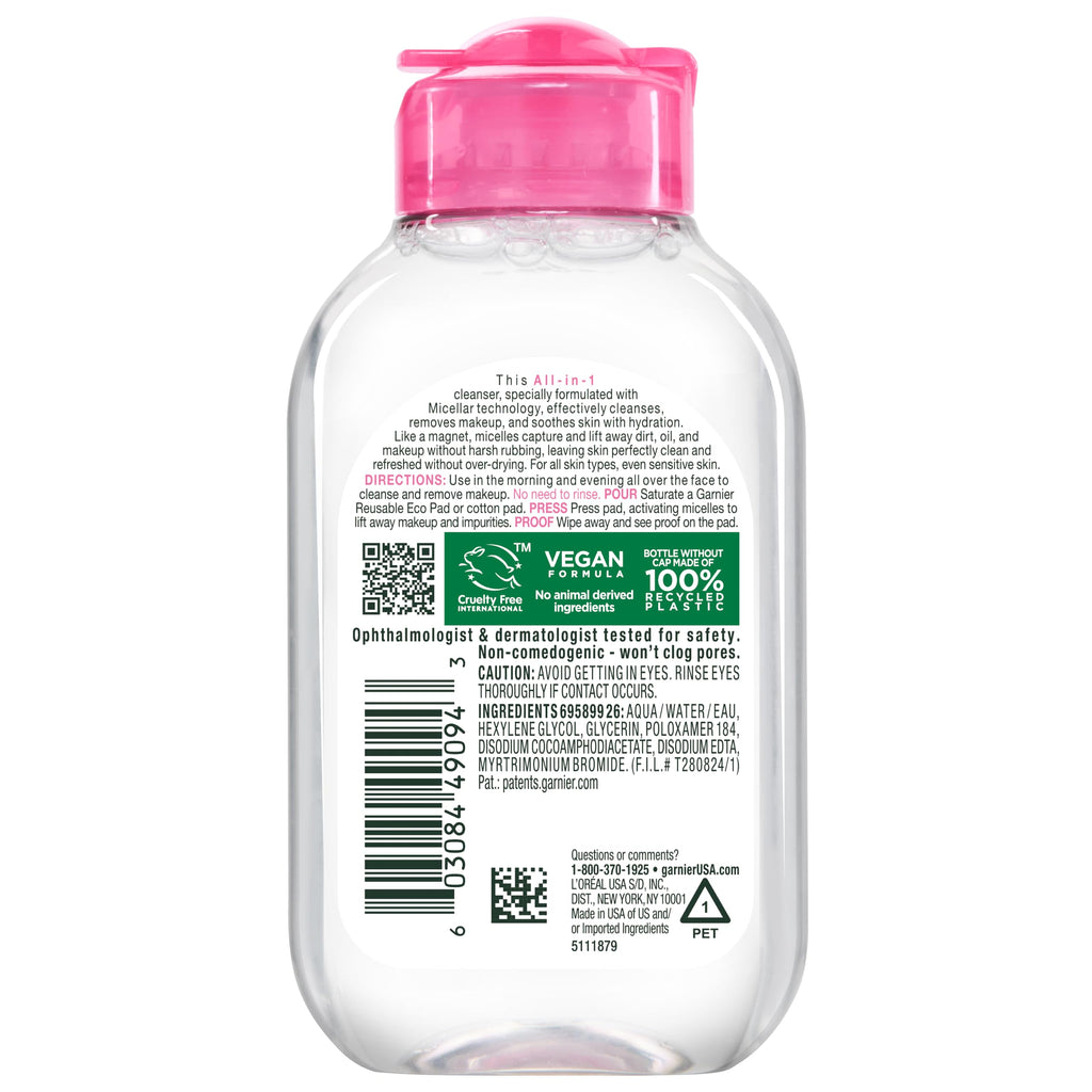 Garnier Micellar Water, Hydrating Facial Cleanser & Makeup Remover, Suitable for Sensitive Skin, Vegan, Cruelty Free, 13.5 Fl Oz (400mL), 1 Count Jansha Store