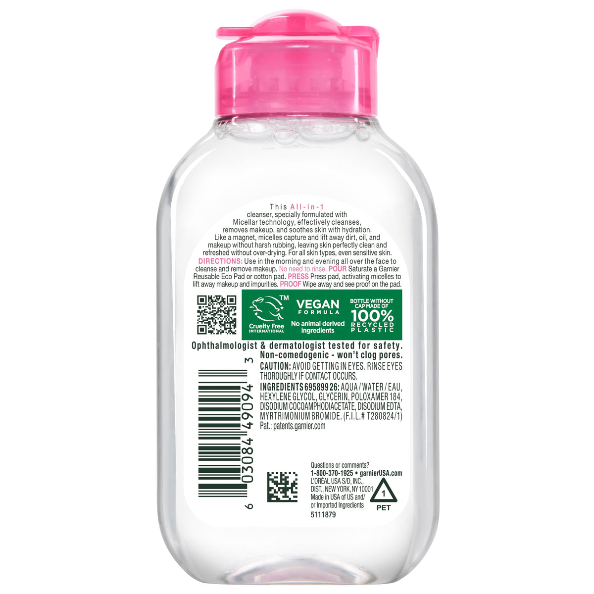 Garnier Micellar Water, Hydrating Facial Cleanser & Makeup Remover, Suitable for Sensitive Skin, Vegan, Cruelty Free, 13.5 Fl Oz (400mL), 1 Count Jansha Store