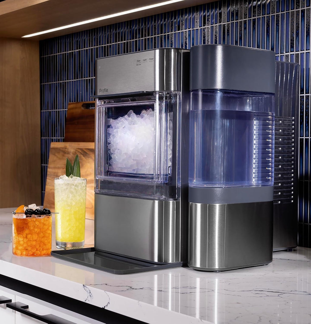 GE Profile Opal Ultra, Countertop Nugget Ice Maker, 1 Gal XL Side Tank, *Amazon Exclusive*, 38 lbs/Day, Pebble Pellet Crushed Ice Machine, WiFi Stainless Steel Jansha Store