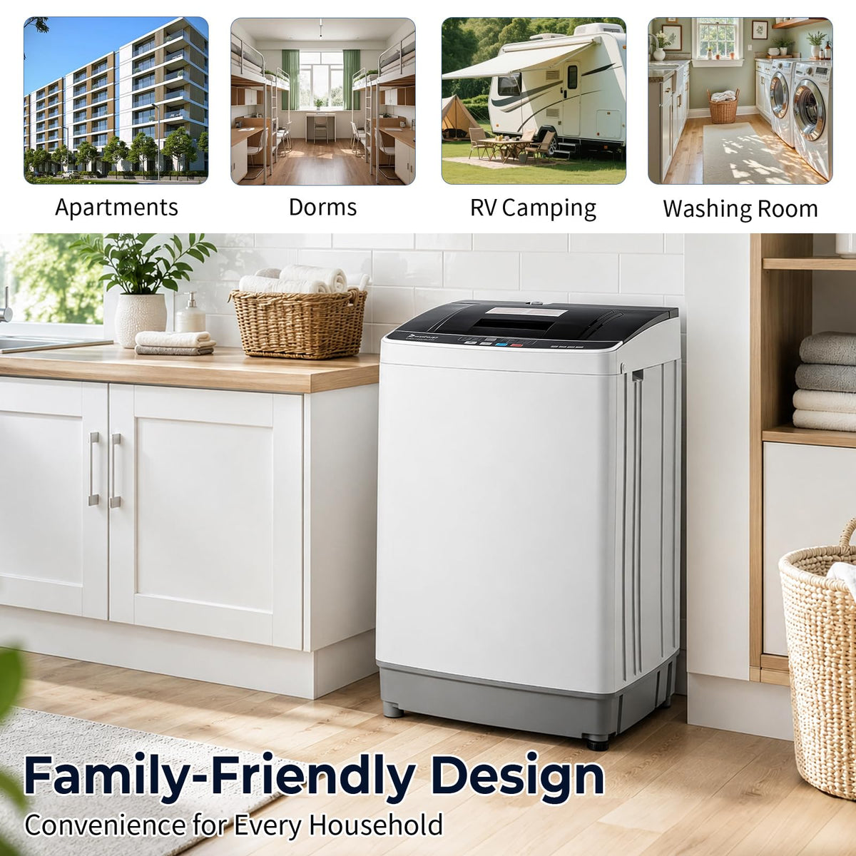 Winado 17.6LBS Full Automatic Portable Washing Machine with Drain Pump Jansha Store