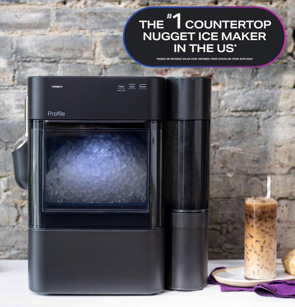 GE Profile Opal Ultra, Countertop Nugget Ice Maker, 1 Gal XL Side Tank, *Amazon Exclusive*, 38 lbs/Day, Pebble Pellet Crushed Ice Machine, WiFi Stainless Steel Jansha Store