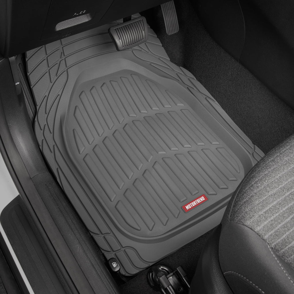 Motor Trend FlexTough Floor Mats for Cars, Black Deep Dish All-Weather Car Mats, Waterproof Trim-to Fit Automotive Floor Mats for Cars Trucks SUV, Universal Floor Liner Car Accessories Jansha Store