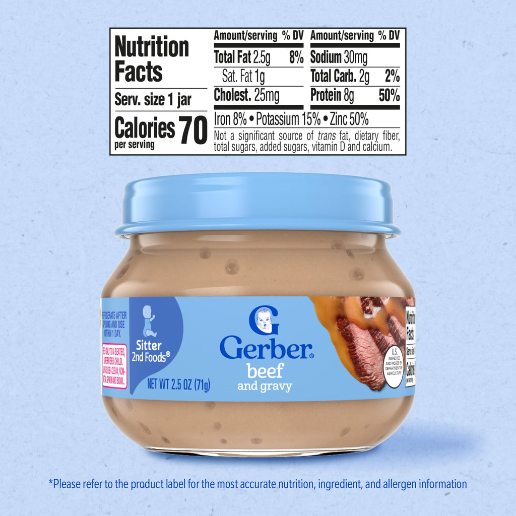 Gerber Stage 2 Chicken and Gravy Baby Food, 2.5 Oz, 10 Pack Jansha Store