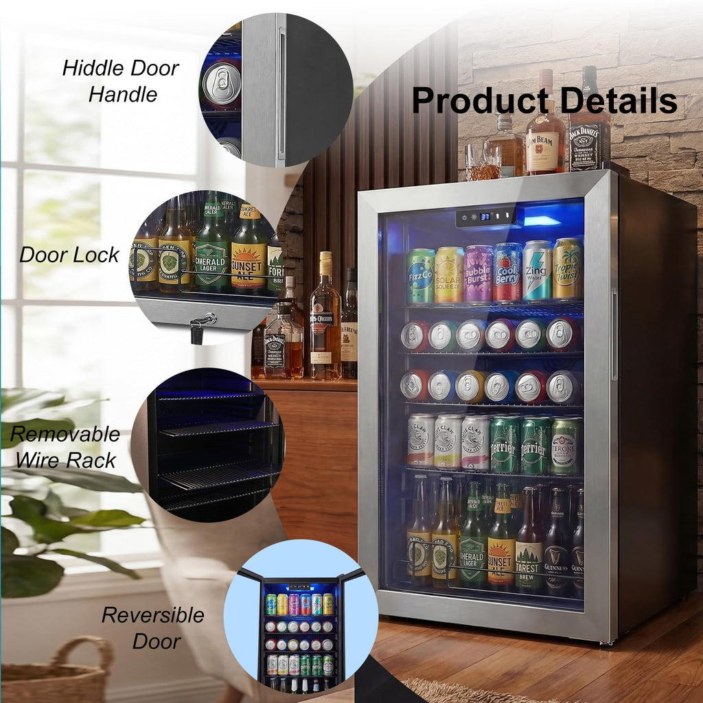 24 Inch Upgraded Dual Zone Wine and Beverage Refrigerator Cooler Jansha Store
