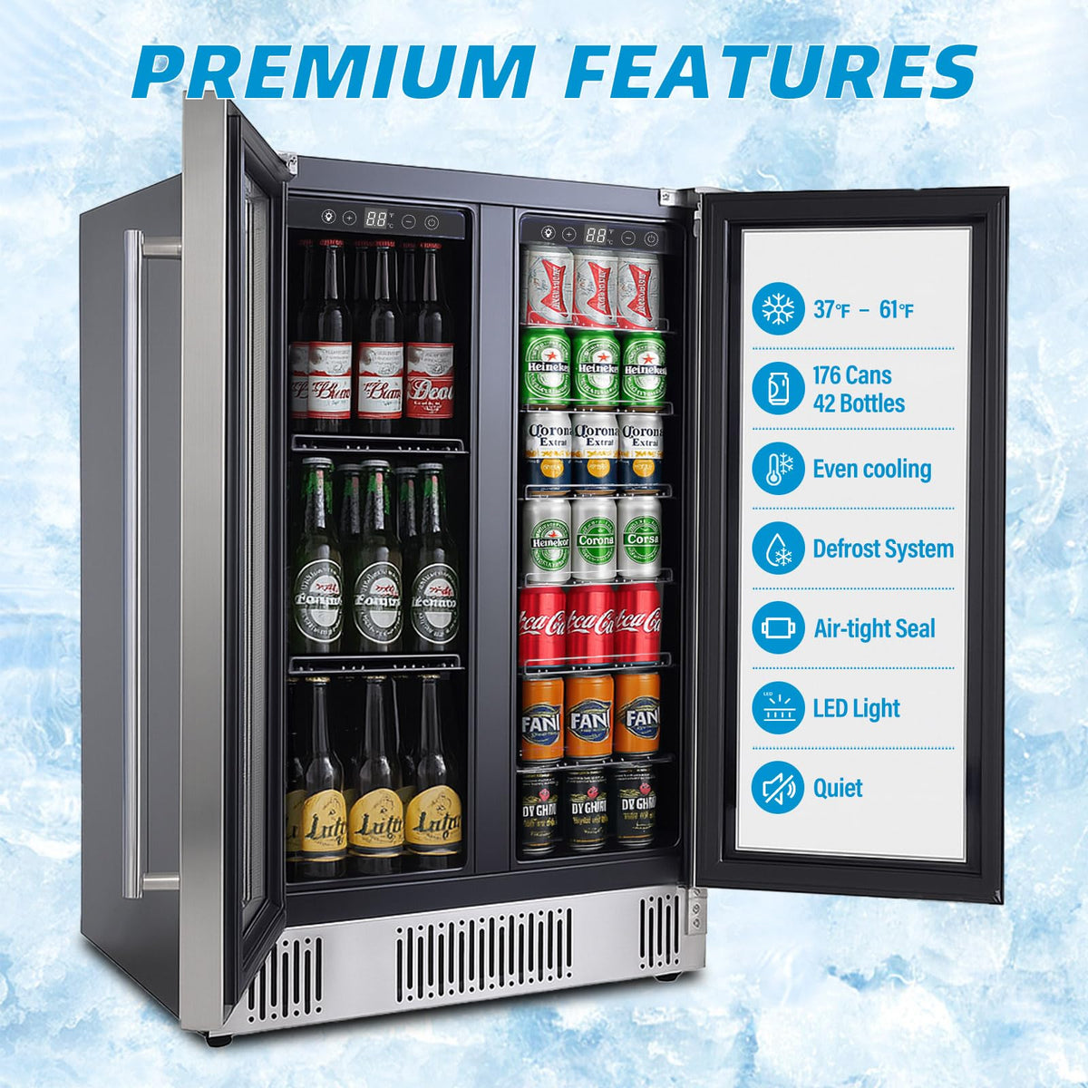Erivess 24 Can Mini Fridge, 0.6 Cu.ft Beverage Refrigerator Cooler, Black Jansha Store