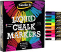 Bandle B. Chalk Markers - 8 Vibrant, Erasable, Non-Toxic, Water-Based, Reversible Tips. For Glass or Chalkboard Markers for Businesses, Restaurants, Liquid Drawing Chalk (Vibrant 6mm) Jansha Store