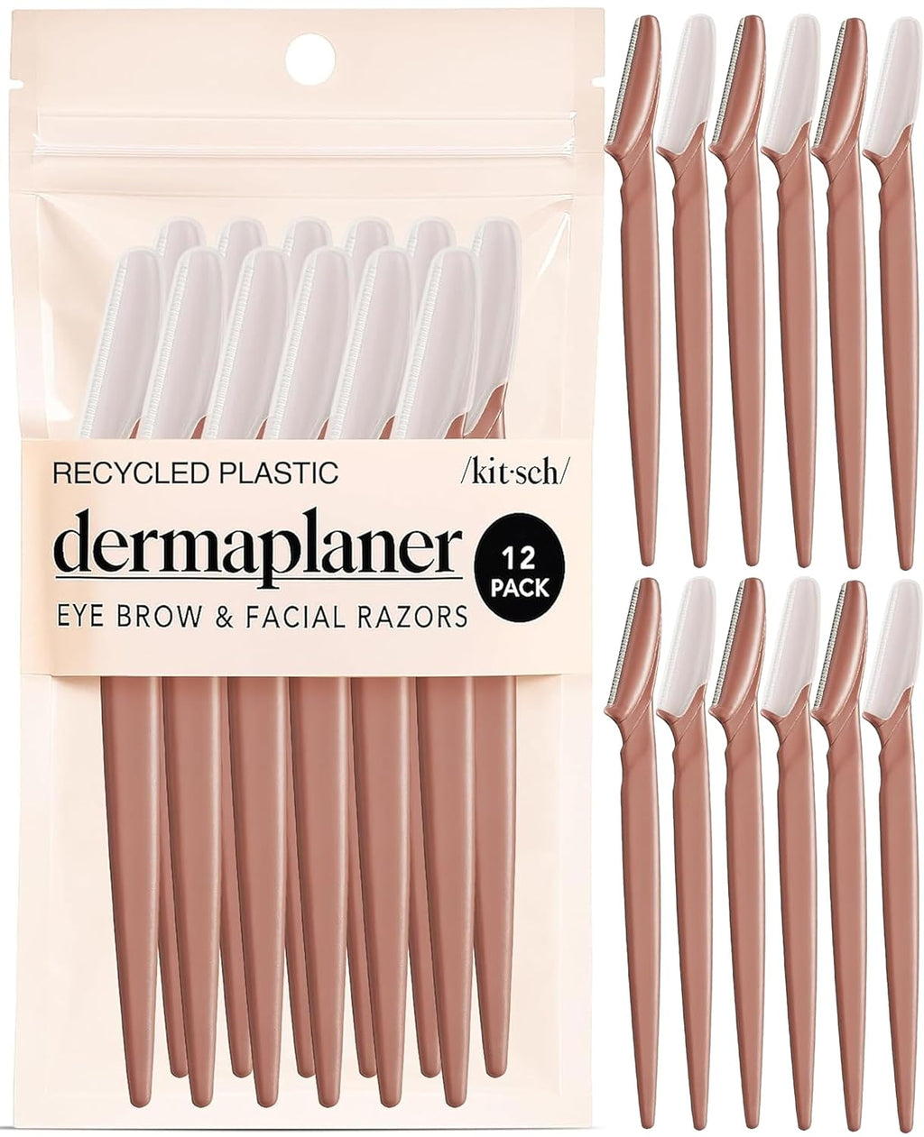 Kitsch Dermaplane Razor for Women Face – Terracotta, 12 pcs Jansha Store